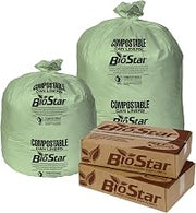 BioStar Compostable 40 x 46 1 Mil Green Perforated Can Liner Roll - 100 per case.