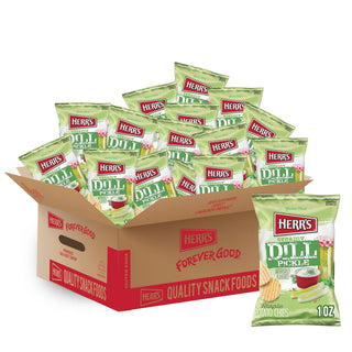 Creamy Dill Pickle Potato Chips by HERR'S – 1 Ounce (Pack of 42), Pack of 42