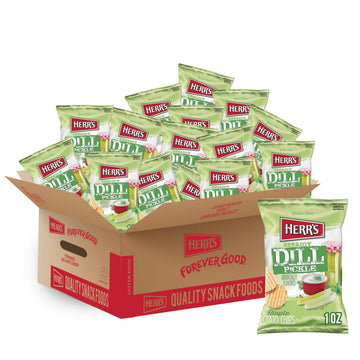 Creamy Dill Pickle Potato Chips by HERR'S – 1 Ounce (Pack of 42), Pack of 42
