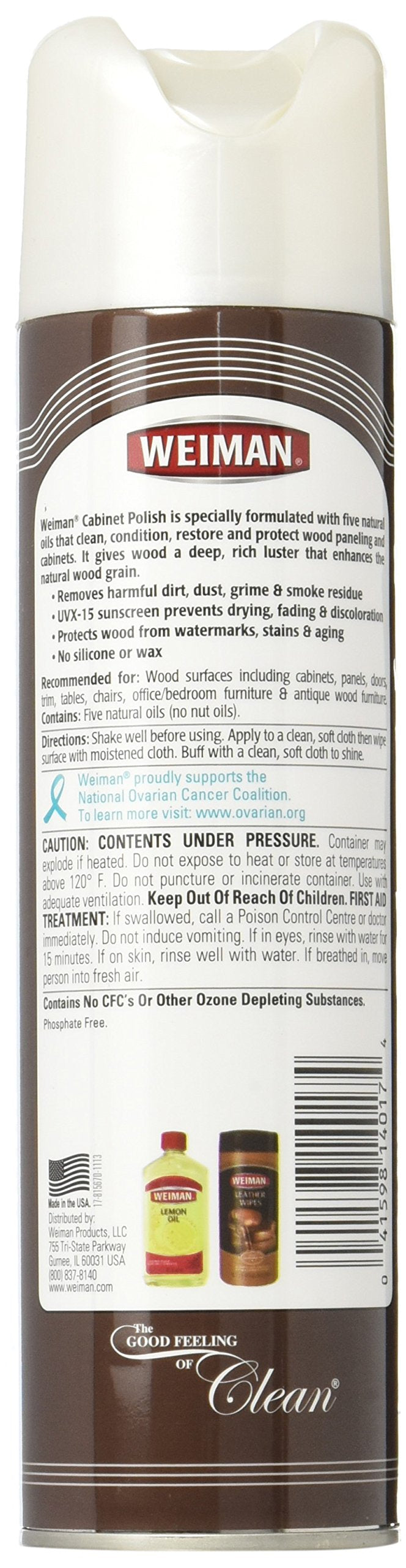 Wood Panel & Cabinet Polish 12 oz. by Weiman – 12 Fl Oz (Pack of 1), Wood, Model FBA_6668