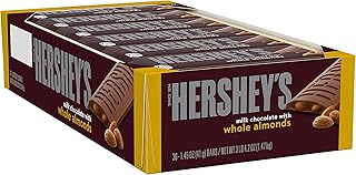 HERSHEY'S Milk Chocolate with Whole Almonds Candy Bar, 1.45 oz., 36/Box (HEC24100)