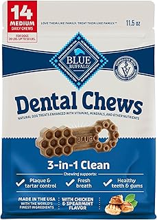 Blue Buffalo Chicken & Spearmint Medium Dental Chews, 11.5 oz, 14 ct