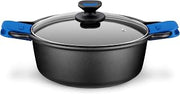 Braisogona Monix Solid+ Cast Aluminium Non-Stick Tall Casserole with Glass Lid, 32 cm