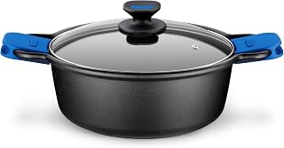Braisogona Monix Solid+ Cast Aluminium Non-Stick Tall Casserole with Glass Lid, 32 cm