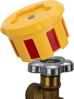 EZ-View Gas Cylinder Valve Indicator, Full Set, for 3-Star, 5-Star, 8-Star Valves, Gas Saving, Easy Twist, (Red/ON) (Yellow/Off), GVC330, Strong Hand Tools
