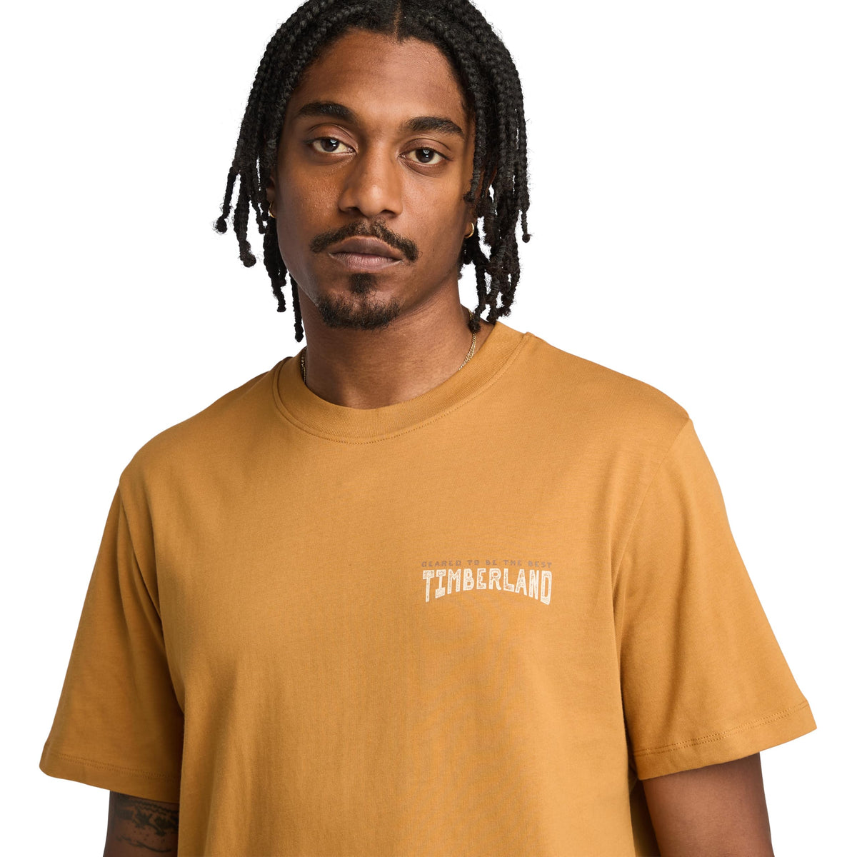 Men's Work Inspired Back Graphic Short Sleeve Tee by Timberland – Cotton, Wheat Boot