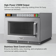 PRO1 Commercial Microwave Oven by Panasonic – 0.6 cubic_feet, Stainless Steel, Model NE-21521
