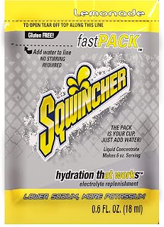 Sqwincher 015303-LA Fast Pack Liquid Concentrate Packet, 6 oz, Yellow, Standard (Pack of 50)
