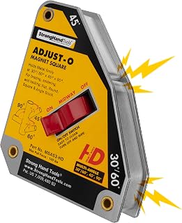 Heavy Duty, Adjust-O Magnet Square, On/Off Switches, Pull Force: 140 lbs, 6" x 5-1/8" x 1-3/8", MSA53-HD, Strong Hand Tools