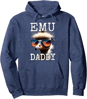 Emu Daddy Ostrich Bird Ratite I Love Emus Fathers Day Pullover Hoodie
