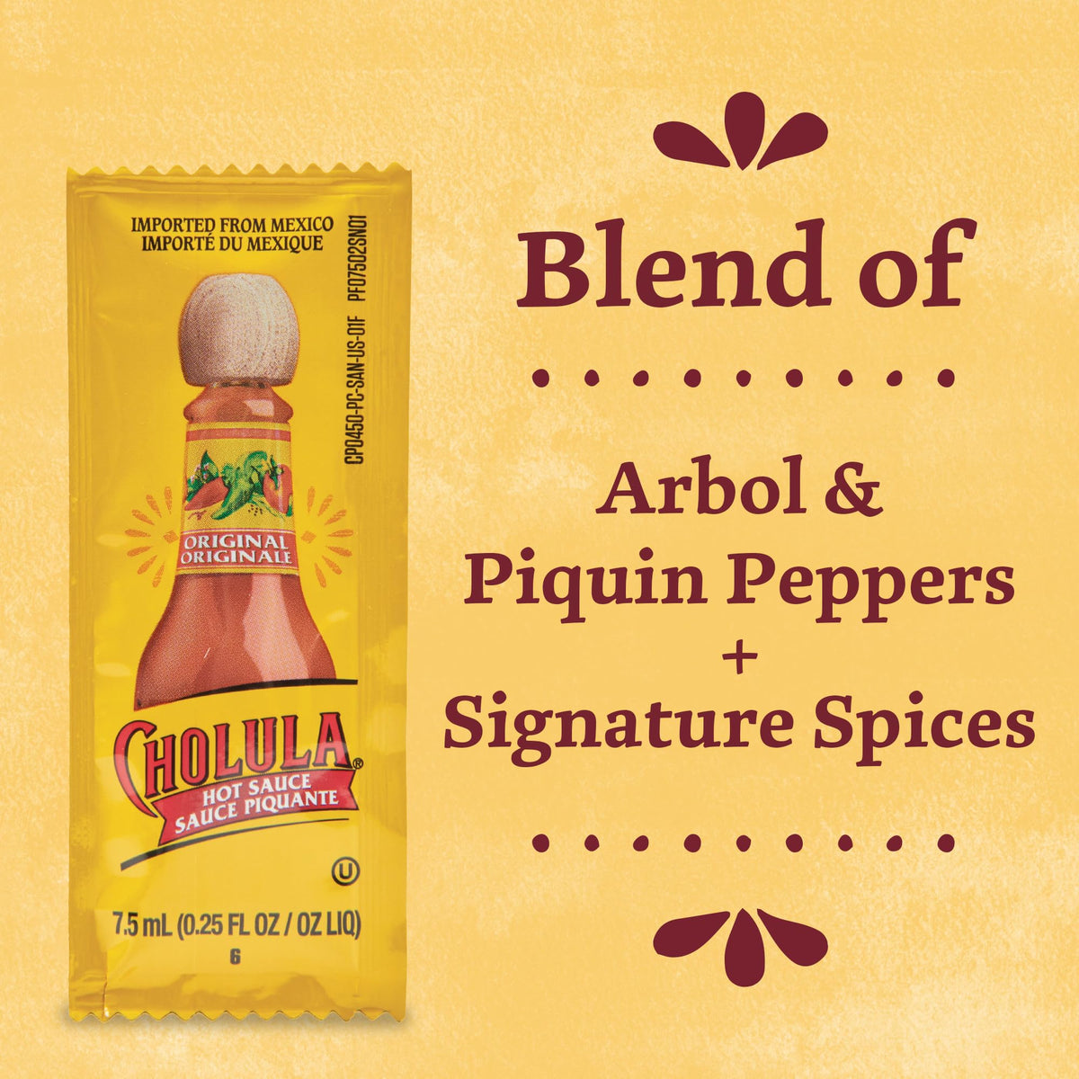 Original Hot Sauce Packets by Cholula – 0.25 Fl Oz (Pack of 200), Pack of 200