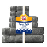 ARM & HAMMER Grey / Towel Set (Washcloths, Hand Towels, Bath Towels) / 1 Towel Sets