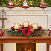 Alupssuc Christmas Candle Holder, 28 Inch Red Gold, 3 Trays