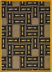Joy Carpets Any Day Matinee Admit One Theater Area Rug, Brown