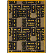 Any Day Matinee Admit One Theater Area Rug by Joy Carpets – 7'8" x 10'9" (Rectangular), Nylon, Brown, Model 1666D-02