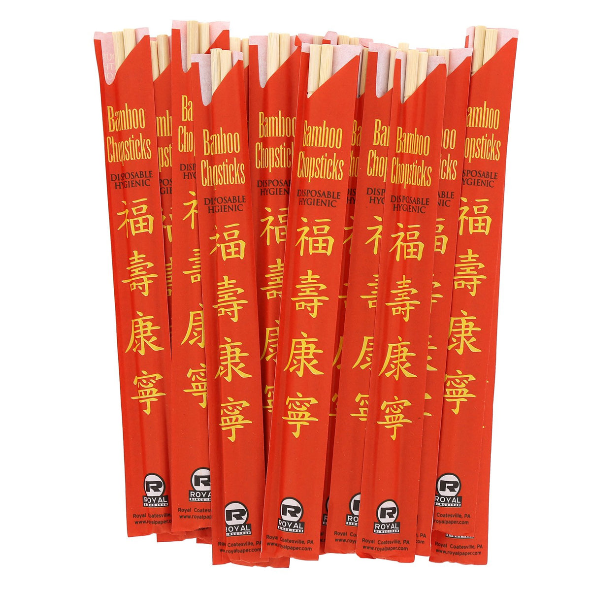Premium Disposable Bamboo Chopsticks by Royal – 200 sets, Bamboo, Brown, Model CC8134982