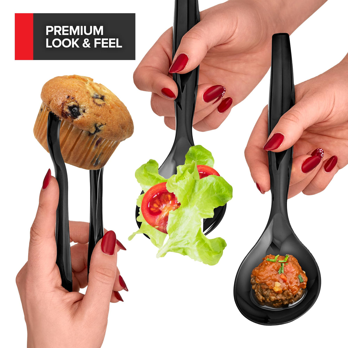Stock Your Home Black / 9.5 inches x 2.5 inches / Contemporary Spoons