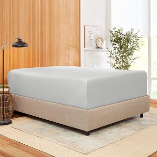 800 TC 1 Pcs Fitted Sheet 100% Egyptian Cotton Silver King Size | Only Fitted Sheet Extra Soft, Durable Bottom Sheet Fit Mattress Up To 14" Fully Elastic Deep Pocket