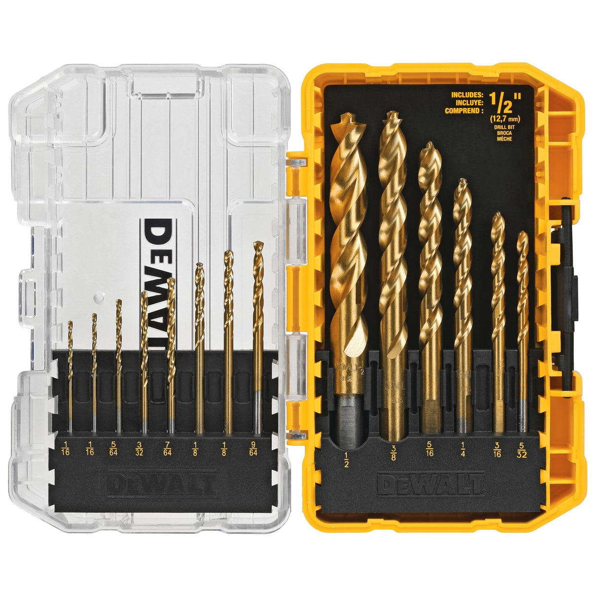 Drill Bit Set by DEWALT – DW1354, Titanium Nitride Coated, Yellow, Model DW1354
