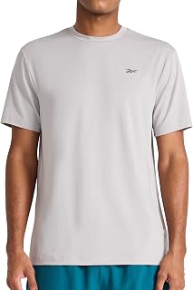 Reebok Men's Force Short Sleeve Crewneck T-Shirt, Standard Fit, Lightweight Super Stretch Poly Square Hole Mesh Fabric