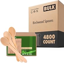 100% Wooden Disposable Spoons, (4800 Count) Planet Friendly Utensils, Compostable Cutlery Spoons For Parties, Concession stands And Hosting