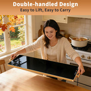 Wanish Electric Warming Tray, Tempered Glass Surface, 32 x 12 Inch, Black