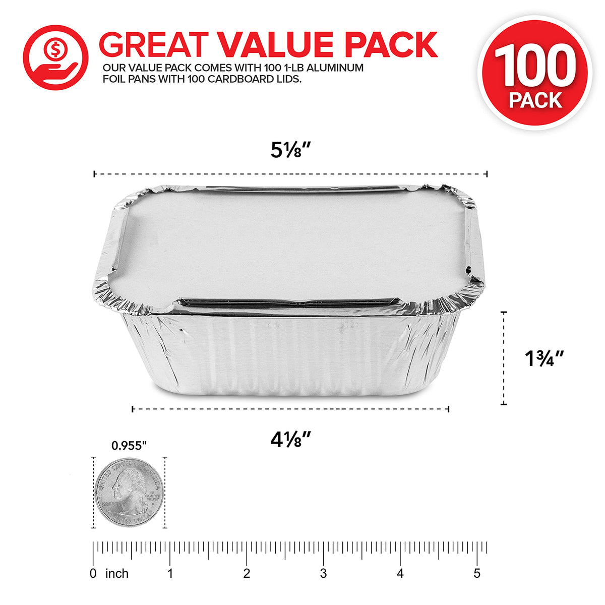 Stock Your Home 1 lb / 100 Pack / Silver Disposable Cookware