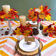 Winlyn Artificial Maple Leaf Candle Rings, 11 Inch Diameter, Set of 4