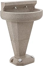 Global Industrial Foot-Operated Pedestal Wash Fountain, 2 Station, 0.58 GPM