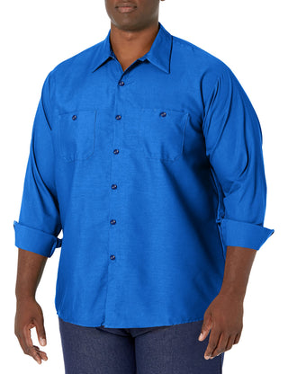 Long Sleeve Industrial Solid Work Shirt Royal Blue Large - 5 Pack by Red Kap – Royal Blue, Pack of 5, Model SP14