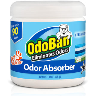 Solid Odor Absorber Eliminator by OdoBan – 14 Ounce (Pack of 1), Linen, White, Model 9735C61-14Z12