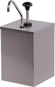 Carlisle FoodService Products Condiment Rail Condiment Center with Metal Pump for Gas Stations, Restaurants, Stainless Steel, 7.25 x 7.25 x 15.5 Inches, Silver