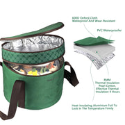 Tmrioplep Pie Carrier Set with Lids and Handles, 12 Inch, Green