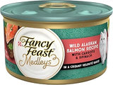 Purina Fancy Feast High Protein Wet Cat Food, Medleys Wild Alaskan Salmon Recipe With Garden Veggies in Sauce - (Pack of 24) 3 oz. Cans