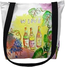 Betsy Drake TY078M 16 x 16 in. Wine Bottles Tote Bag - Medium