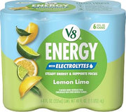 V8 Energy Lemon Lime Beverage, 6 Count 8 Fl Oz