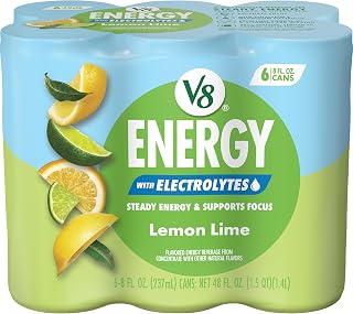 V8 Energy Lemon Lime Beverage, 6 Count 8 Fl Oz