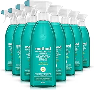 Method Foaming Tub + Tile Cleaner, Eucalyptus Mint Scent, 28 fl oz, 8 Pack