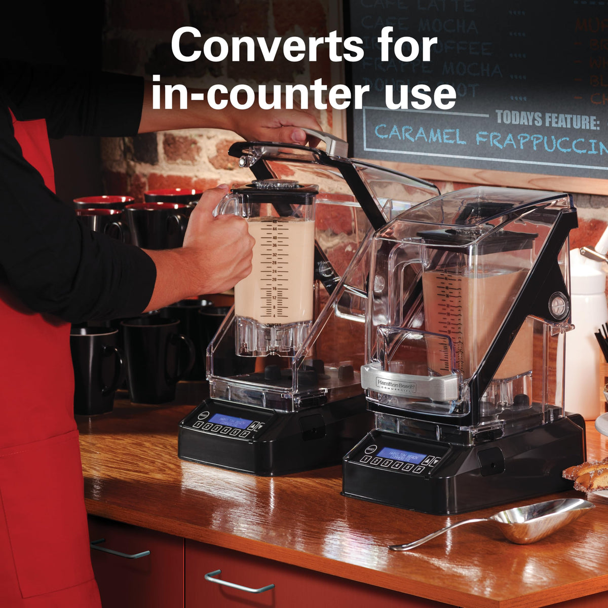 Hamilton Beach Commercial 64 Ounce / 2 Liter / HBH755R / Black/Clear Countertop Blenders