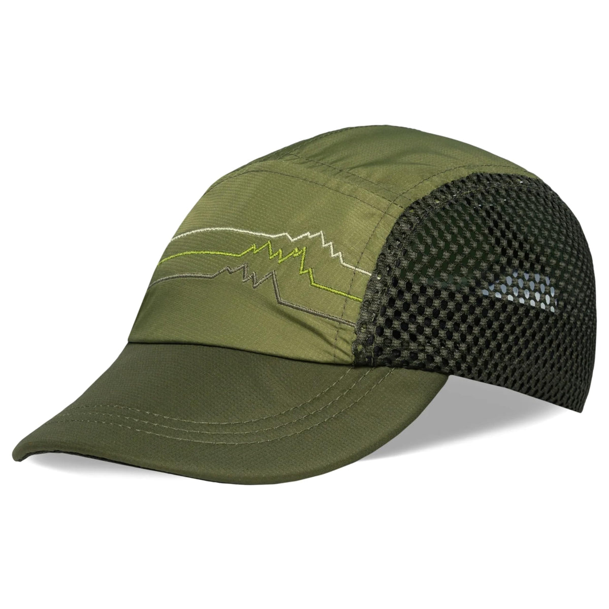 Performance Crusher Hat by Headsweats – One Size, Polyester, Olive/Mountains