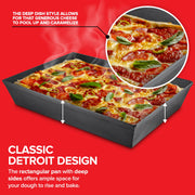 10x14 Detroit Style Pizza Pan by Stock Your Home – 14x10x2.5 inches, 39.0 fluid_ounces, Aluminum, Black