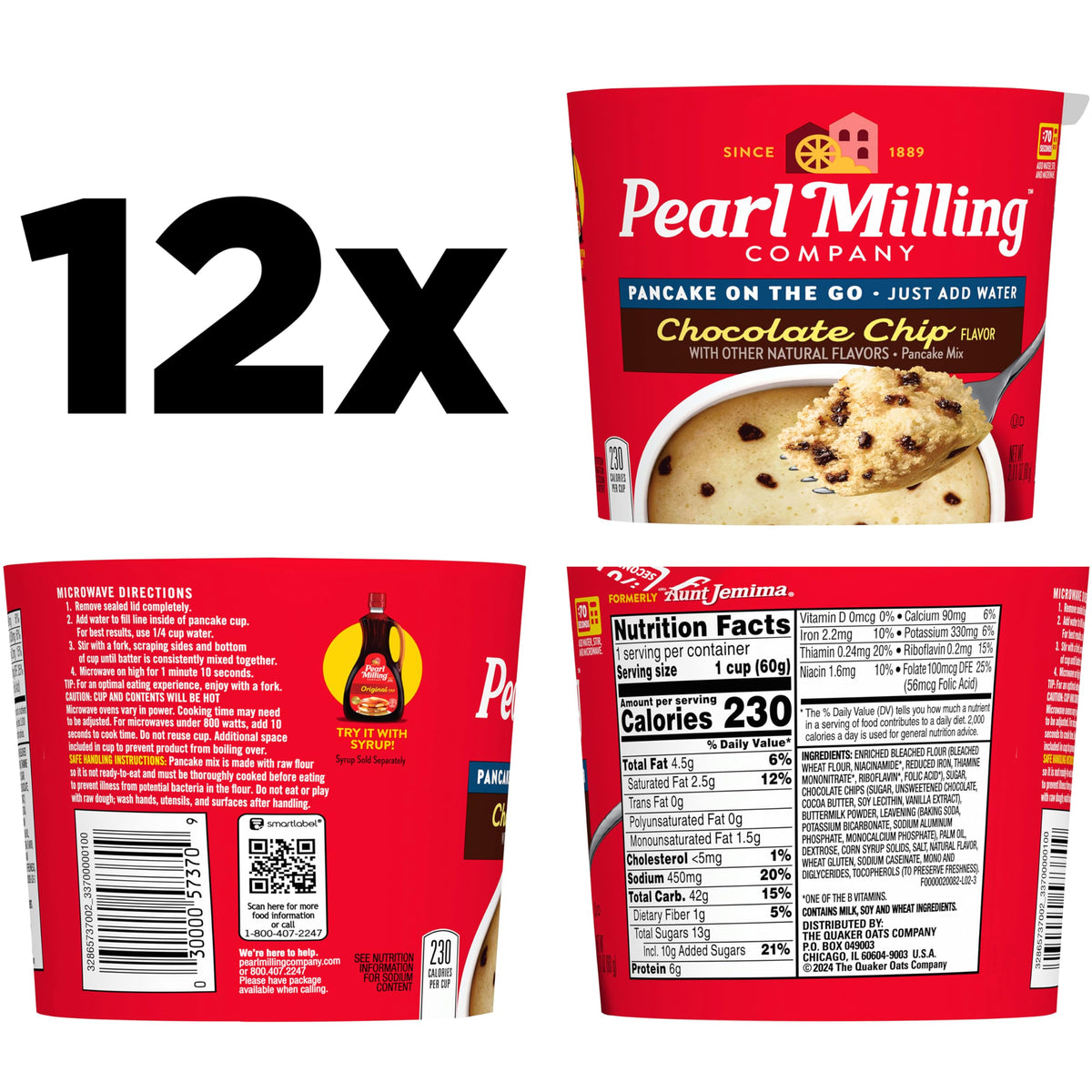 Pancake Cups by Pearl Milling Company – 2.11 Ounce (Pack of 12), Pack of 12
