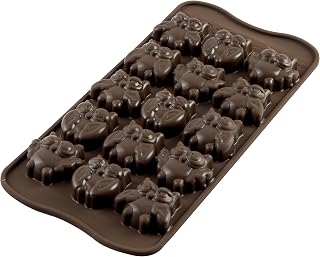 Silikomart Platinum Easychoc Chocolate Owl Mold, Brown