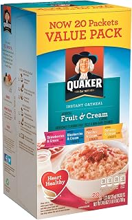 Quaker Fruit & Cream Instant Oatmeal 20 Count Pack