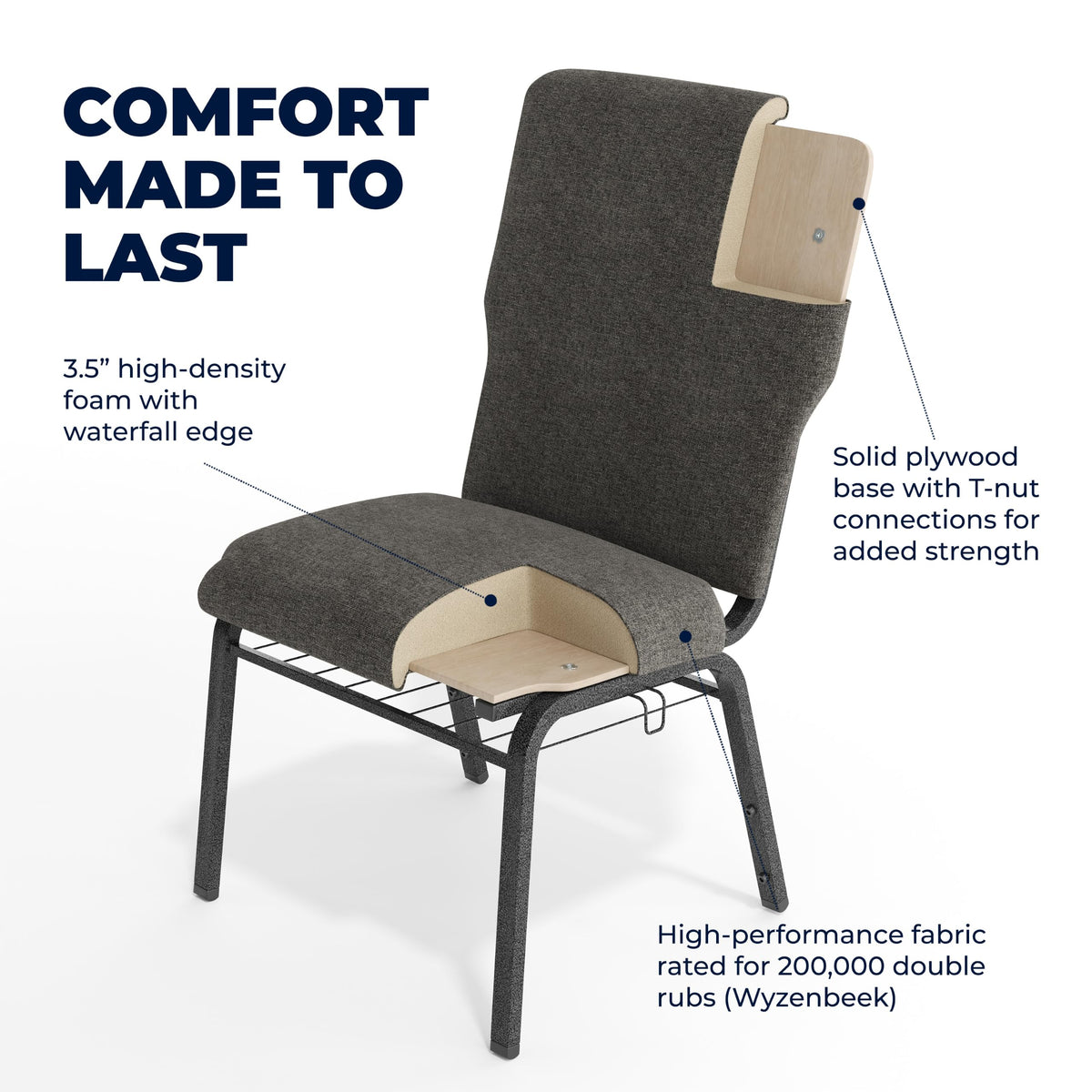 Flash Furniture Charcoal Gray Fabric/Silver Vein Frame / Set of 1 / Classic Chairs