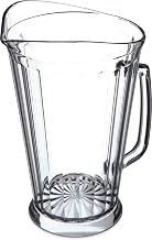 Carlisle FoodService Products Crystalite Tall Pitcher Rounded Pitcher for Restaurants, Catering, Kitchens, Plastic, 60 Ounces, Clear