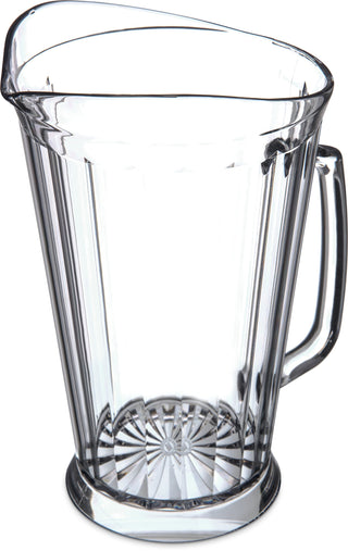 Crystalite Tall Pitcher Rounded Pitcher for Restaurants by Carlisle FoodService Products – 60 Ounces, Plastic, Clear, Model 558707
