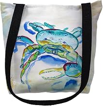 Betsy Drake TY1014M 16 x 16 in. Blue Fiddler Crab Tote Bag - Medium