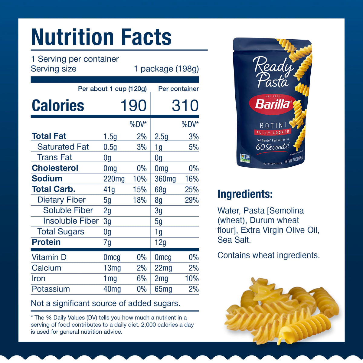 Barilla 7 Ounce (Pack of 1) / Rotini / 1 Rotini