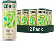 Zevia Zero Sugar Tea, Green Tea, 12 oz Cans (12-Pack) – Naturally Sweetened, Zero Calorie Sugar Free - Non-GMO Project Verified, Gluten-Free, Vegan